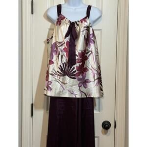 Gilligan & O'Malley XXL Satin Pajama Set | Floral Loungewear Soft Glam Sleep